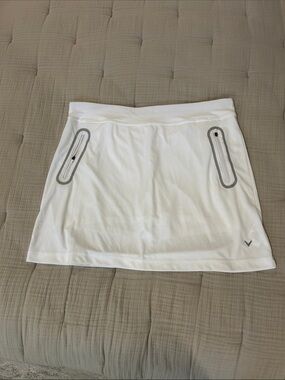 Callaway White Athletic Golf Skort with Gray Trim